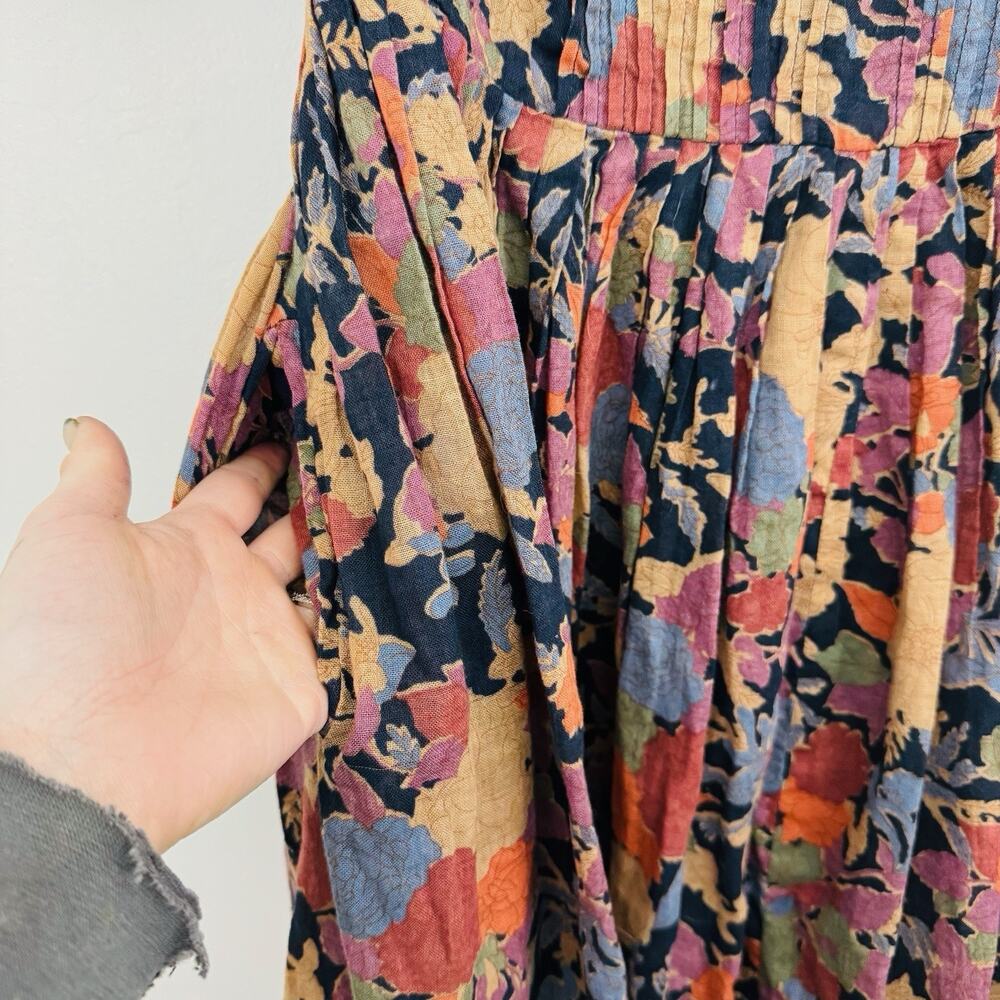 Albert Nipon Brown And Red Multicolor Floral Half… - image 5